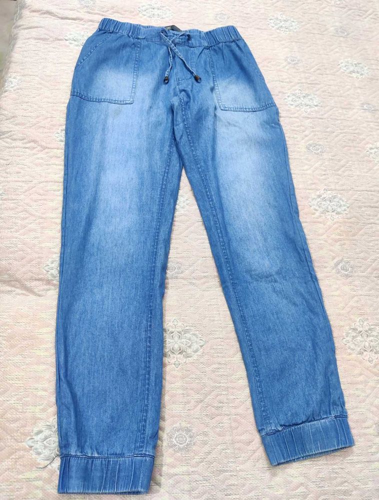 Denim Jogger 👖, Style With 😎
