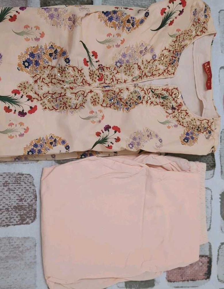 Peach Kurti Pant Set