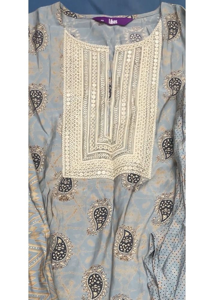 Elegant grey Paisley Print Kurta