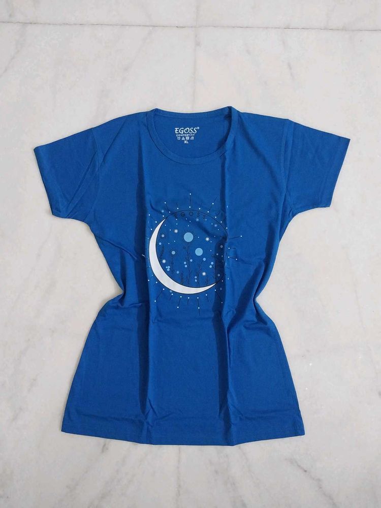 Blue Crescent Moon T-Shirt