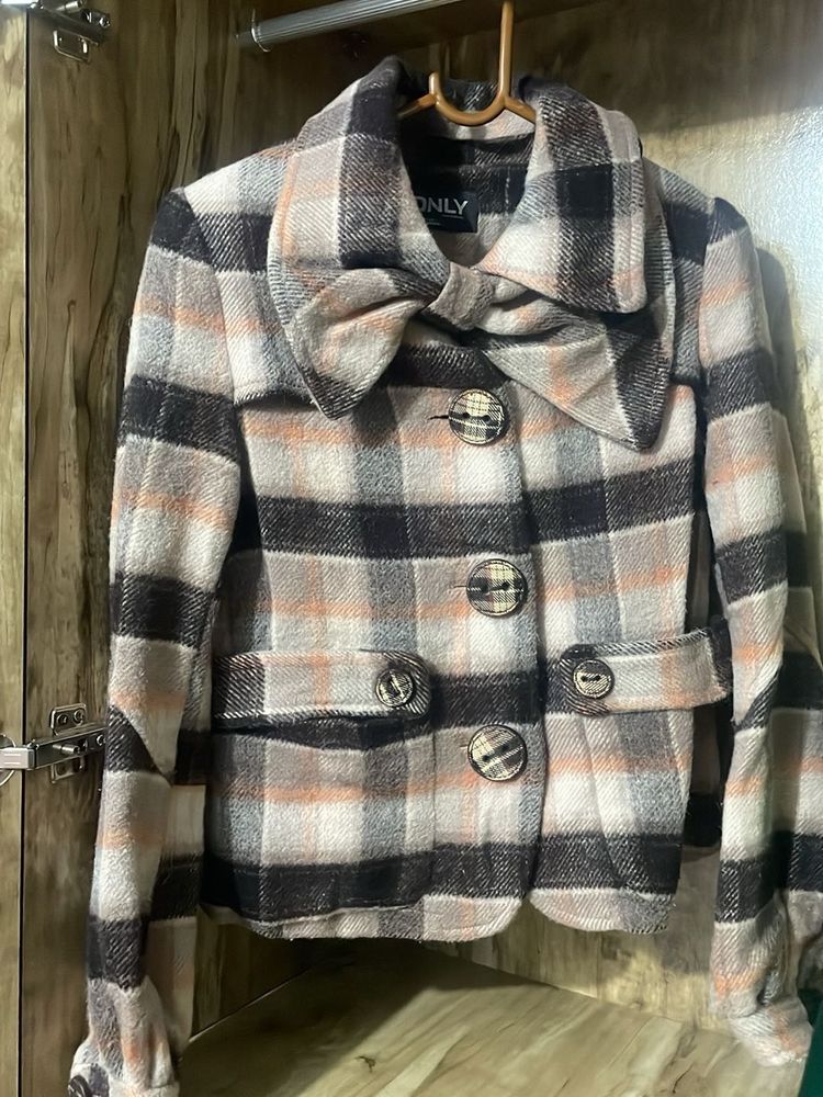 ONLY Plaid Wool Blend Jacket