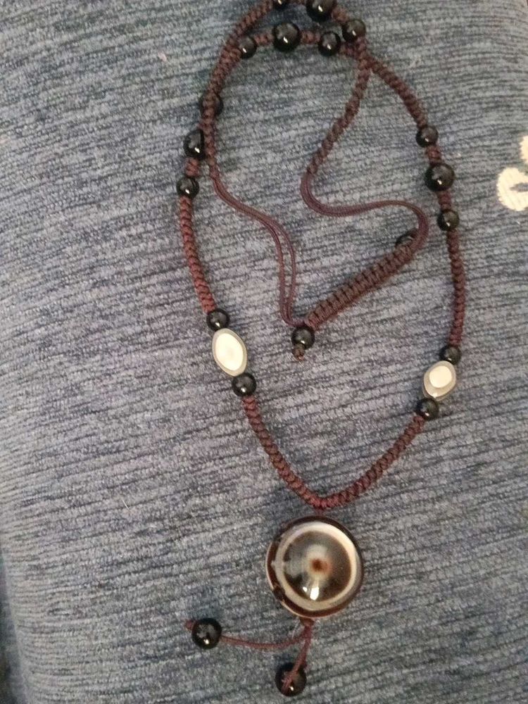 Unique Beaded Necklace evile eye stone