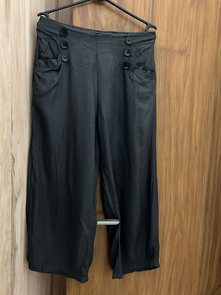 Chic Grey Wide Leg Culottes