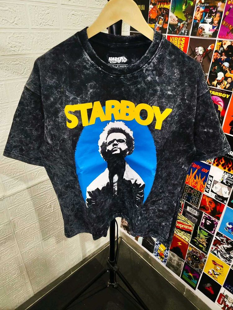 STARBOY UNISEX ACID WASH GRAPHIC PRINTED TEE 🔥🔥