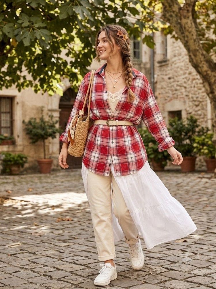 Classic Red Plaid Long Sleeve Shirt