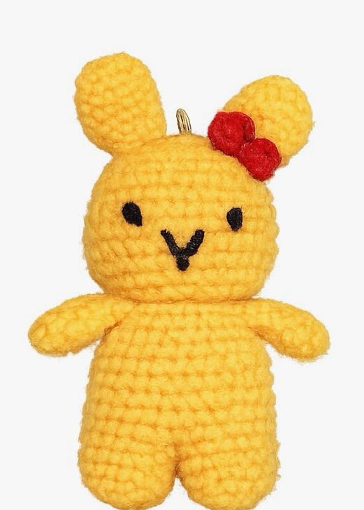 Cute Crochet Bunny Keychain Charm