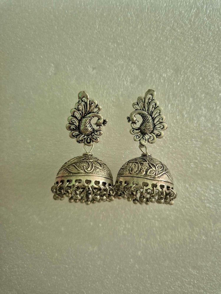 Exquisite Peacock Jhumka Earrings