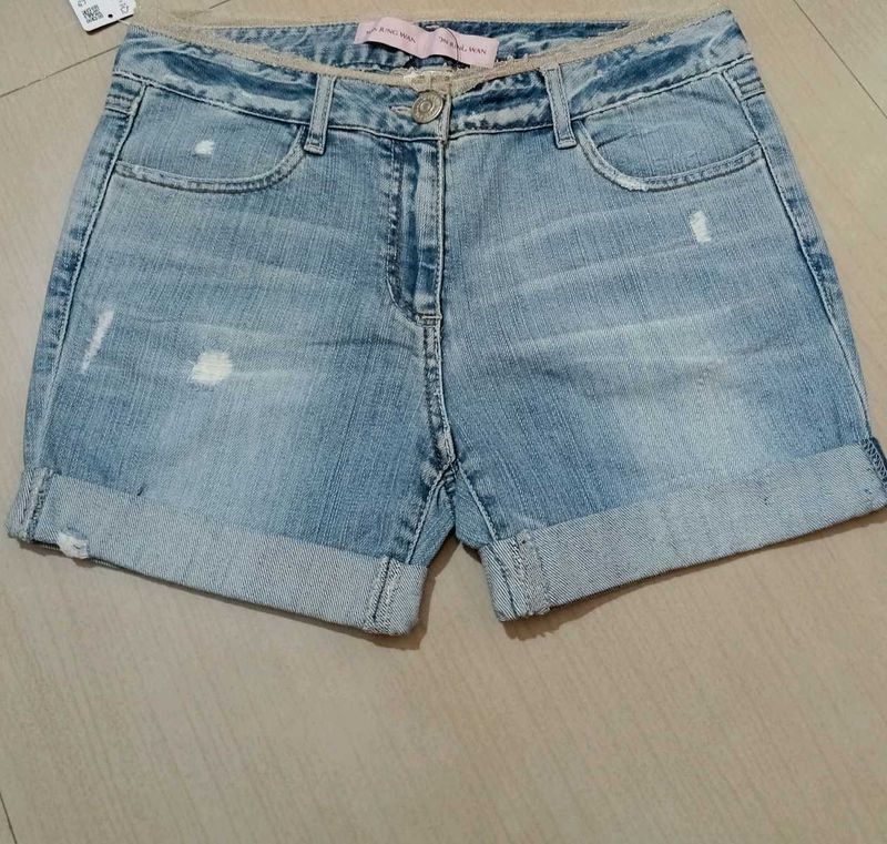 Light Wash Denim Shorts