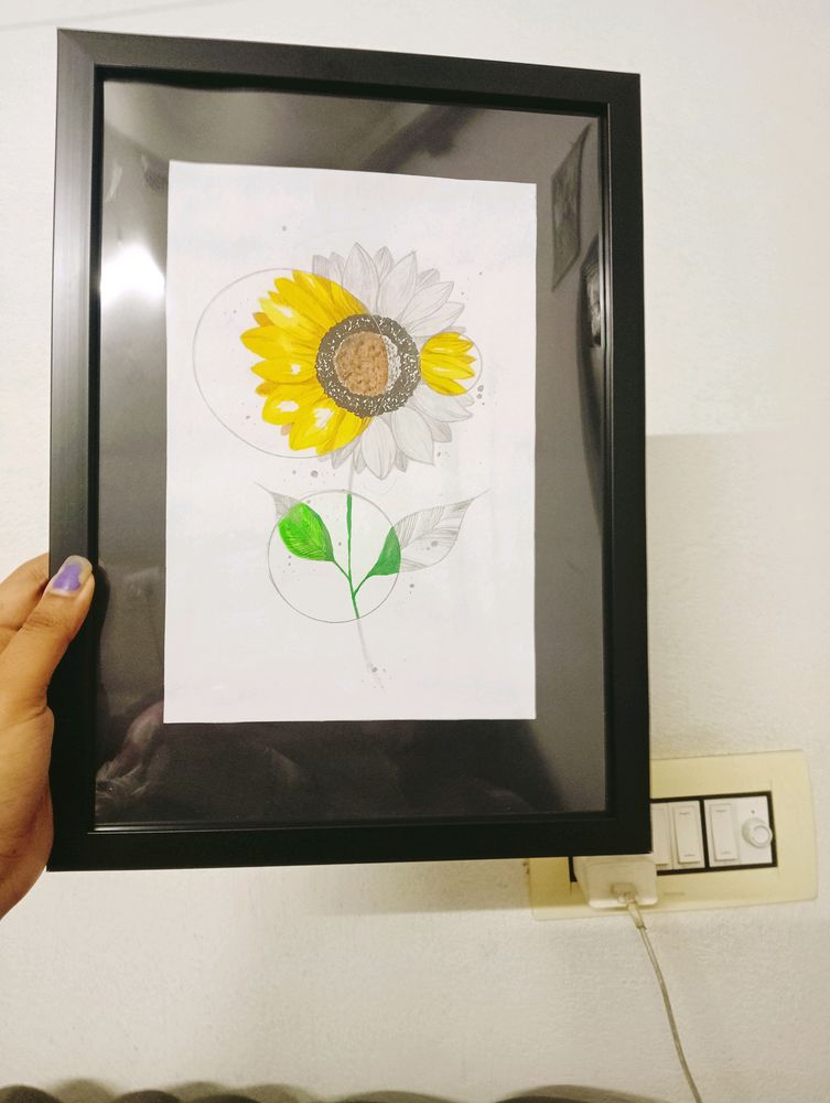 Sunflower Painting With Frame