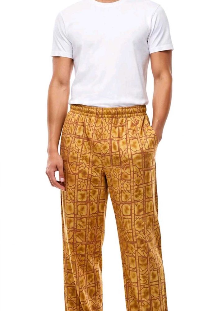 Retro Yellow Patterned Lounge Pants