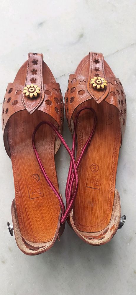 wooden look slippers