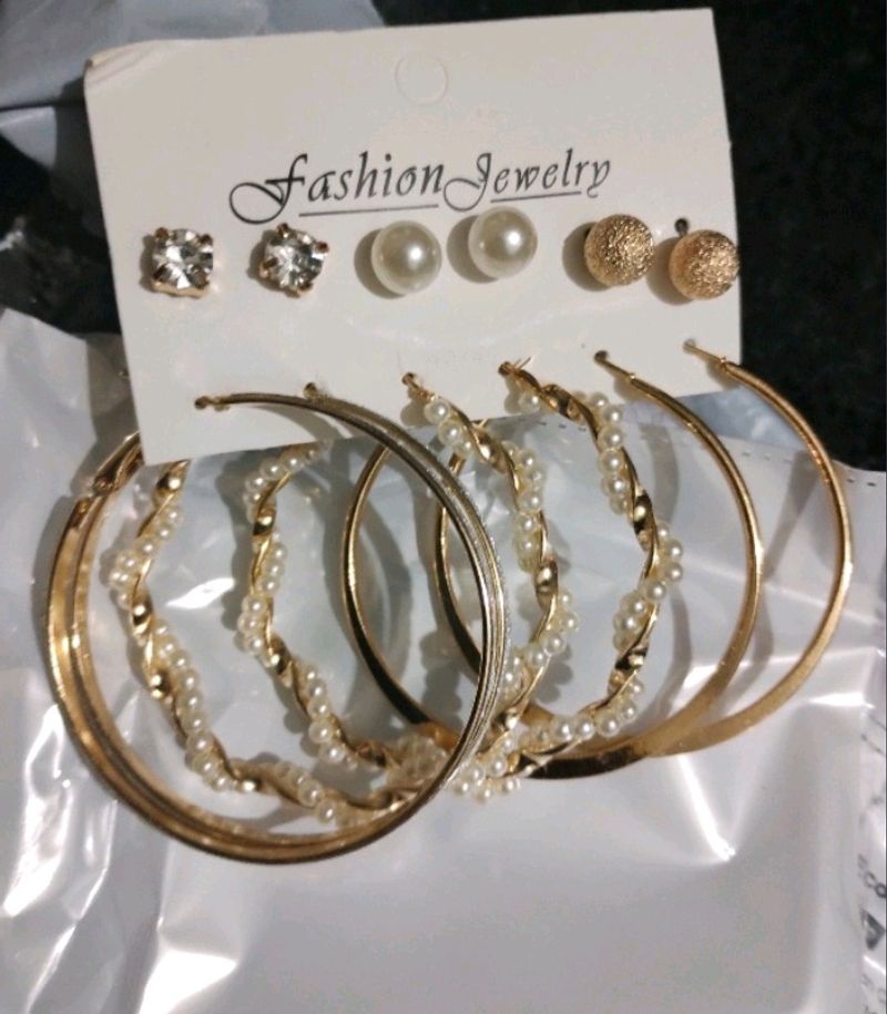 Brand New *** Combo Of Studs And Hoop Earrings
