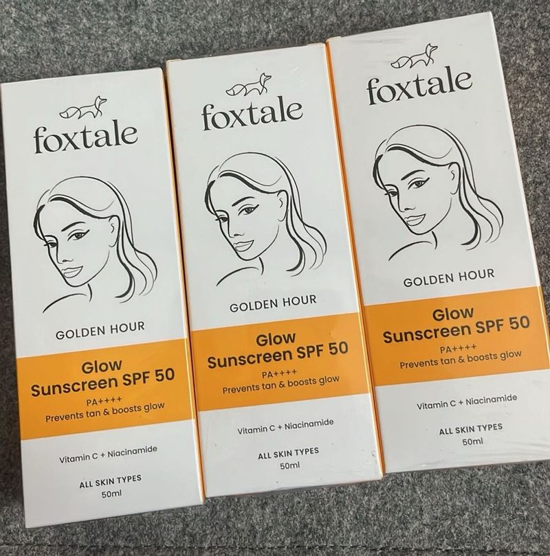 Foxtale Golden Hour Glow Sunscreen SPF 50 Pack 3