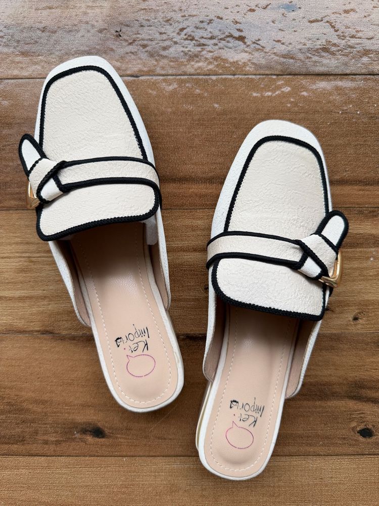 Ket Importa White Contrast Mules