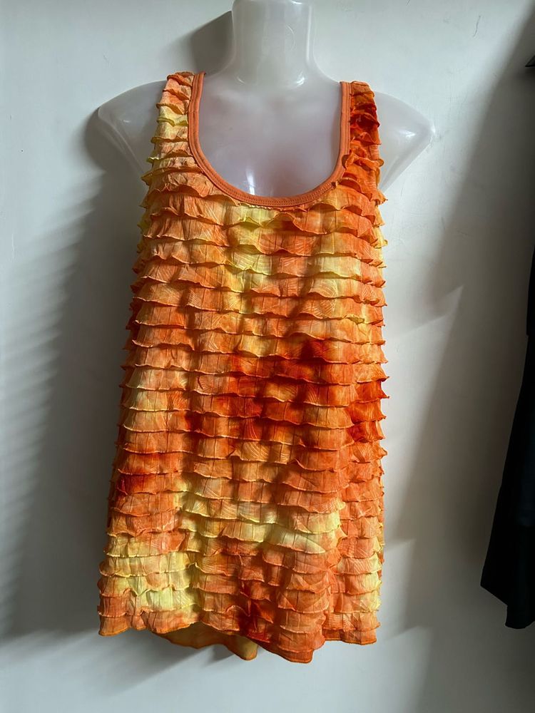Vibrant Ruffled Tank Top