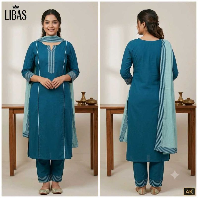 Libas Teal Blue Straight Kurti (Size S) - Unused
