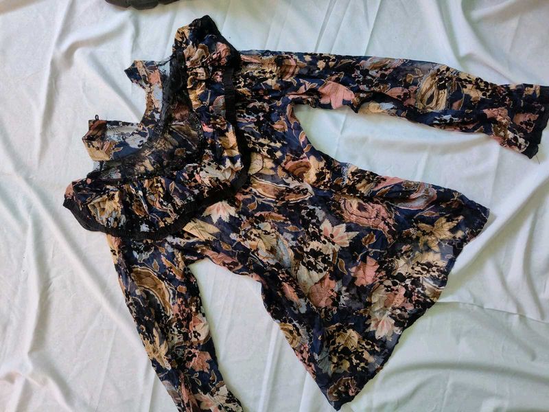 Floral Sheer Long Sleeve Top
