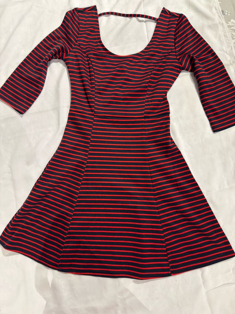 Striped Fit &amp; Flare Dress