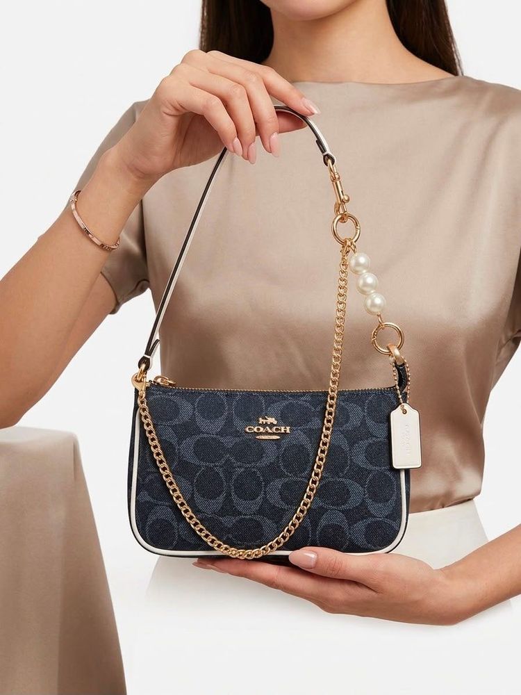 Coach Monogram Mini Bag with Pearls
