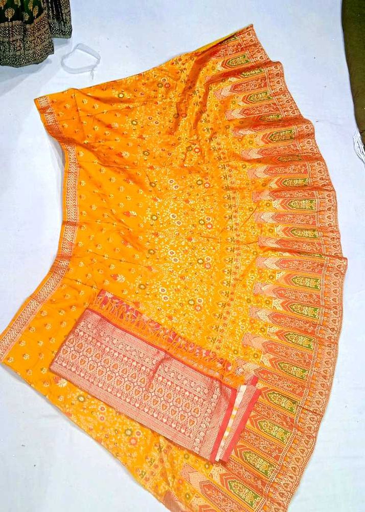 silk Yellow Lehenga Choli Set