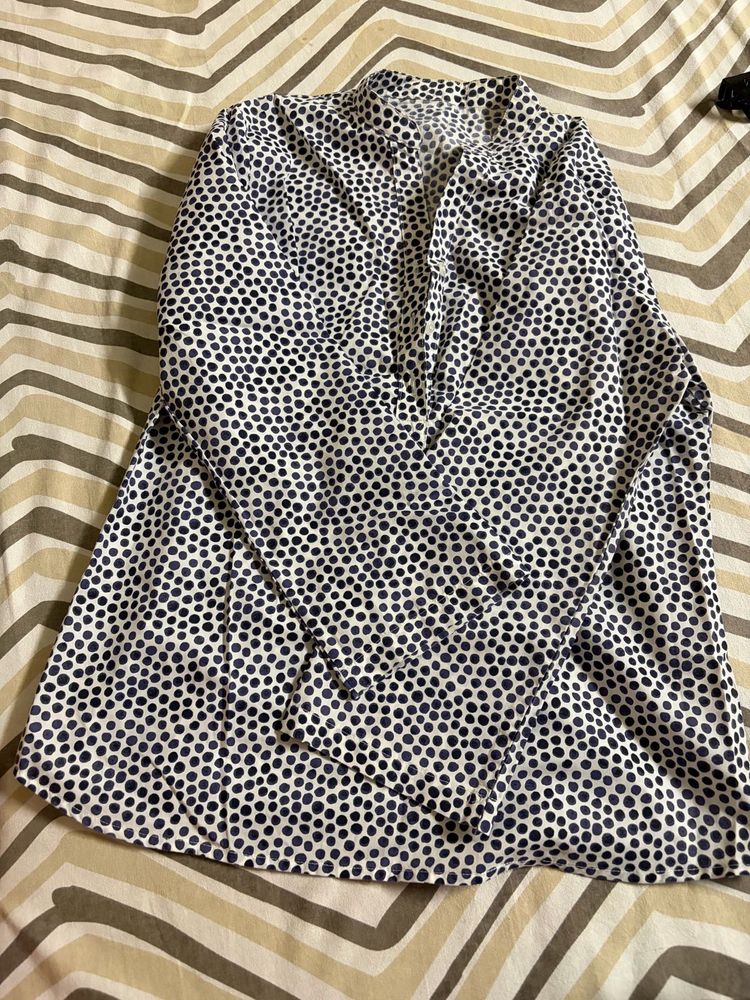 Polka Dot Button-Up short kurta