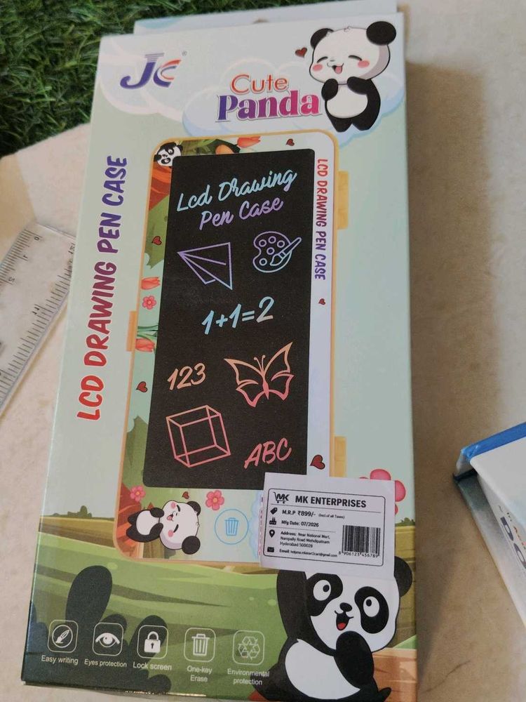 Cute Panda LCD Drawing Pen Case