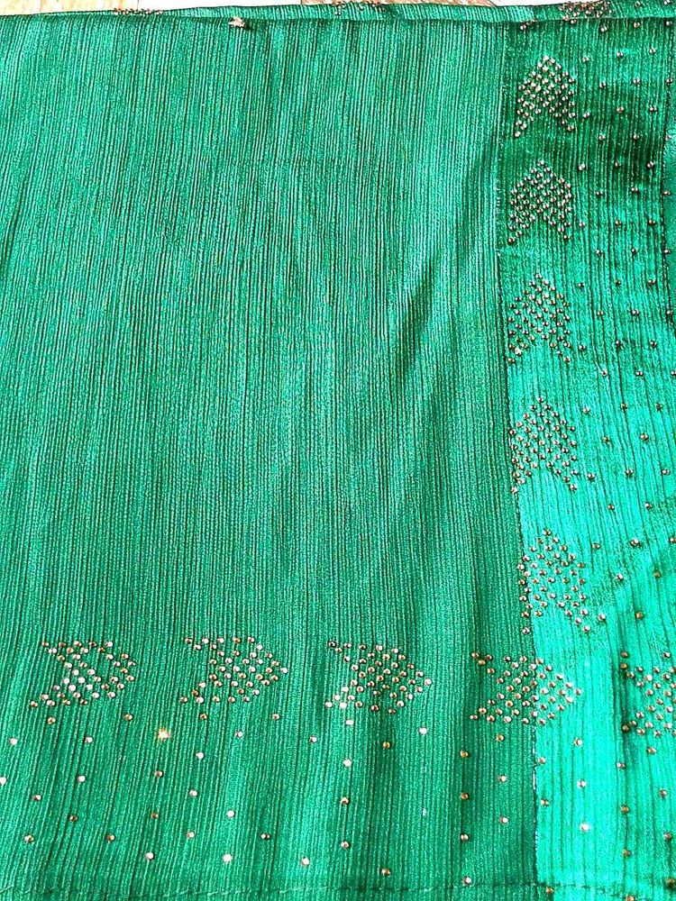 Emerald Green Embellished Saree