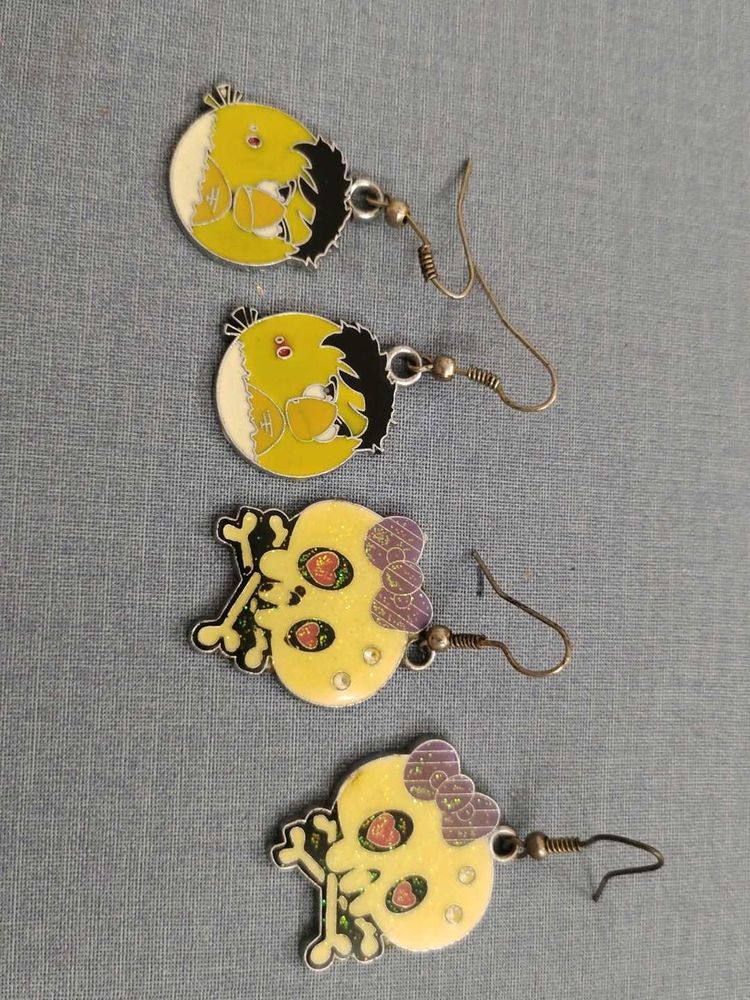 Cute Angrybird &amp; Skull Earrings#Halloween