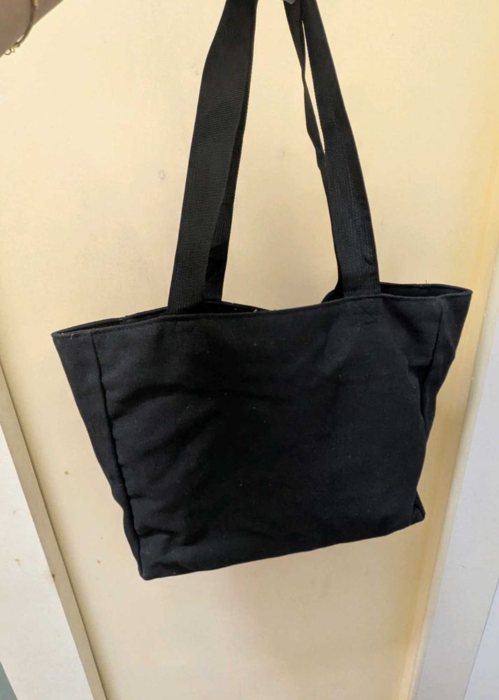 Classic Black Canvas Tote Bag