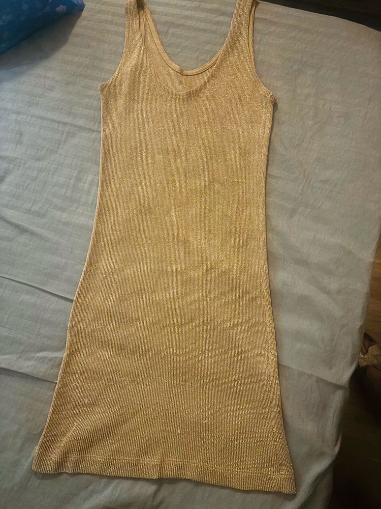 golden shimmer dress