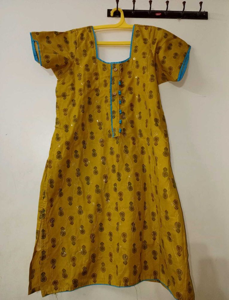 Yellow Printed Kurta 💛