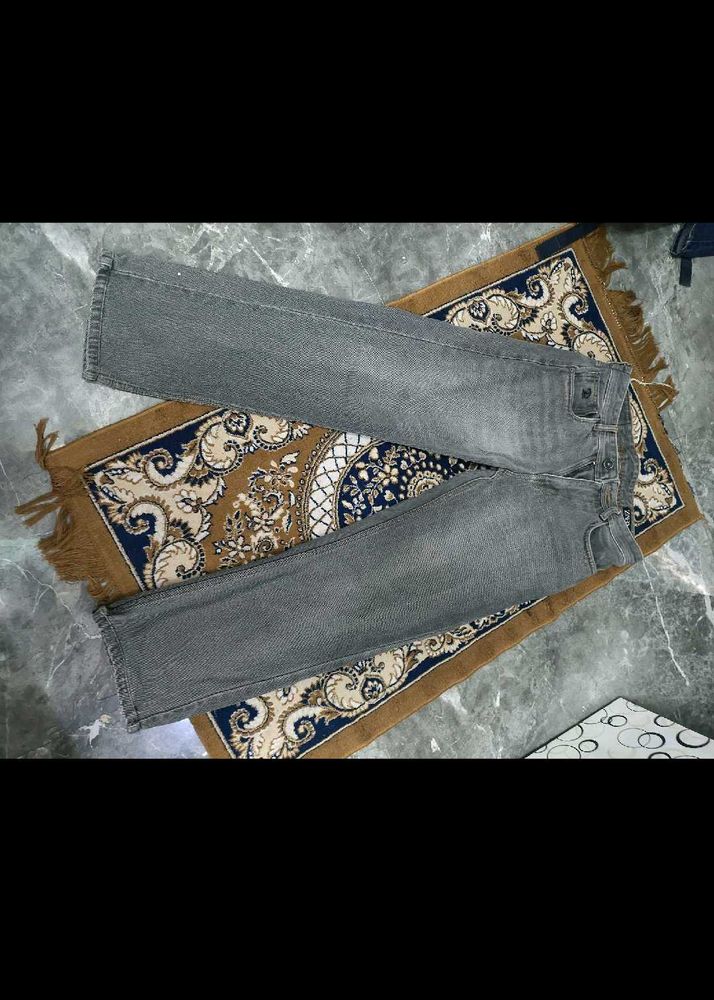 Grey Wash Straight Leg Jeans