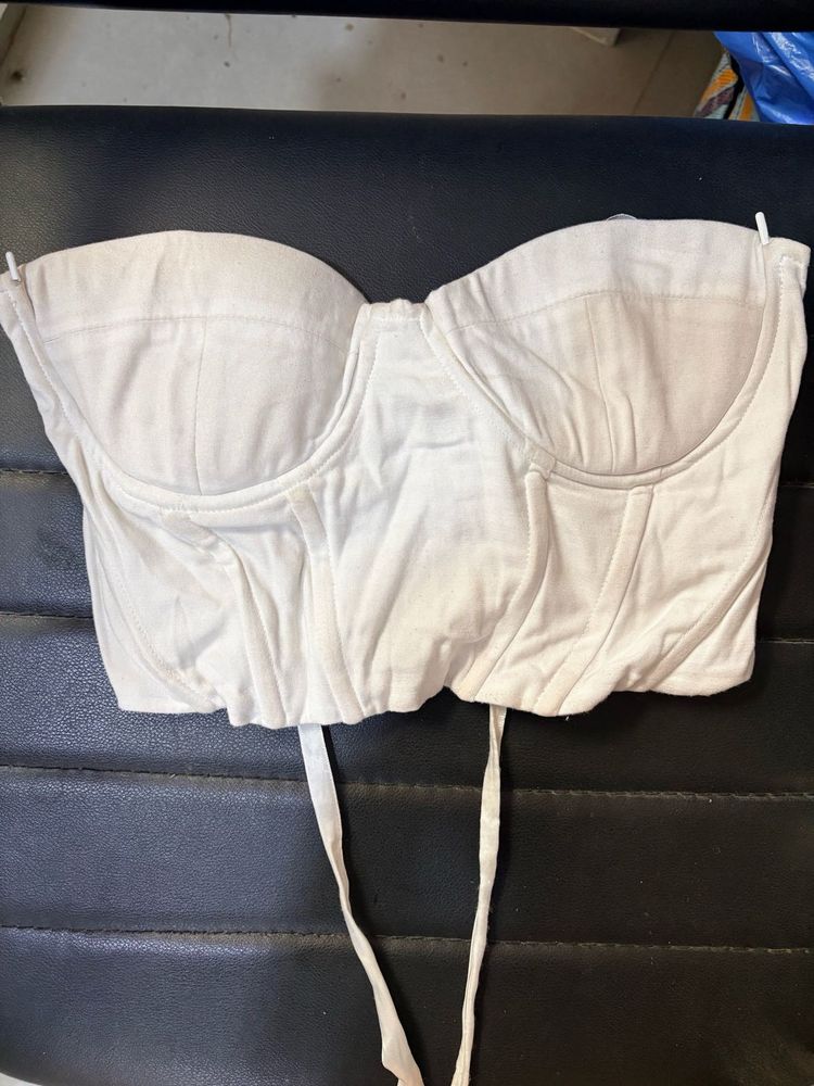 MANGO White sexy Corset Top