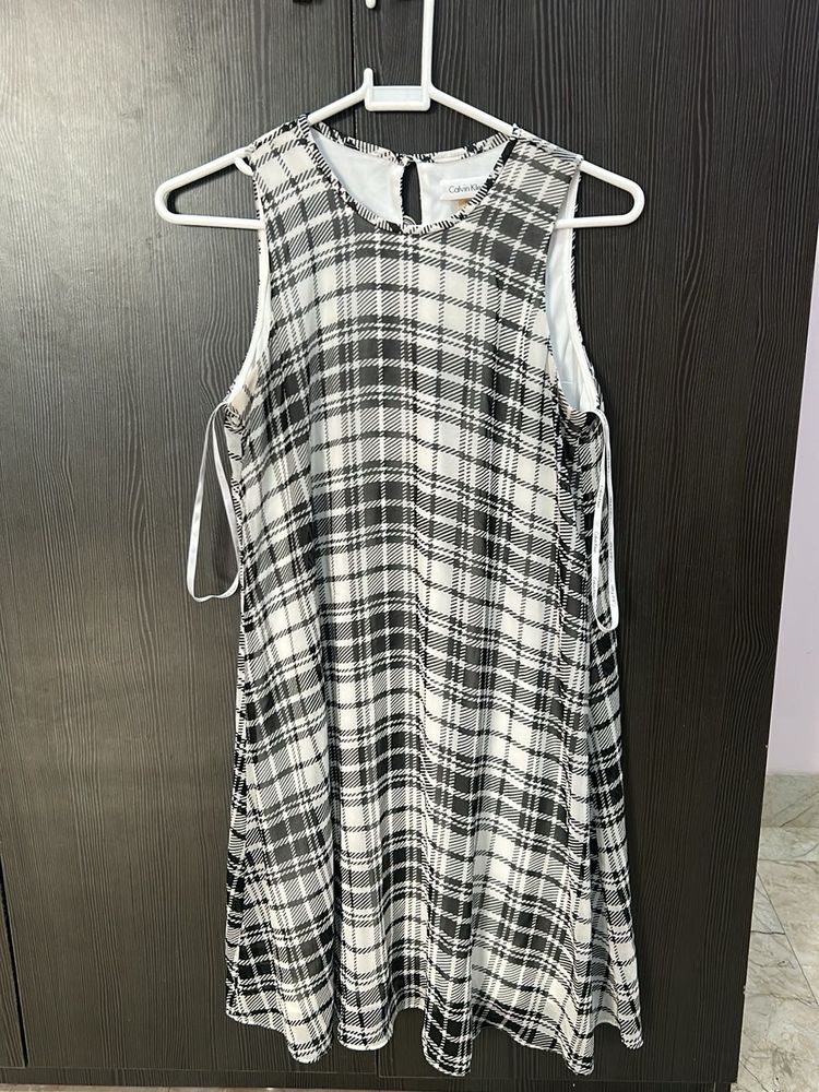 Plaid Sleeveless Mini Dress
