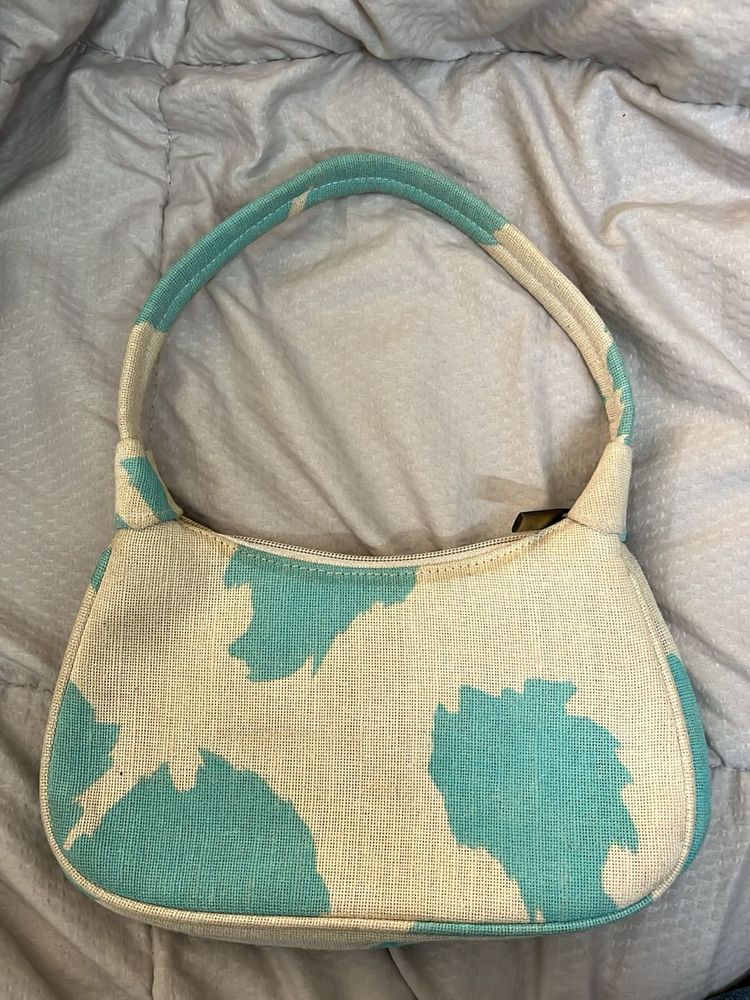 Cute Cow Print Jute Shoulder Bag