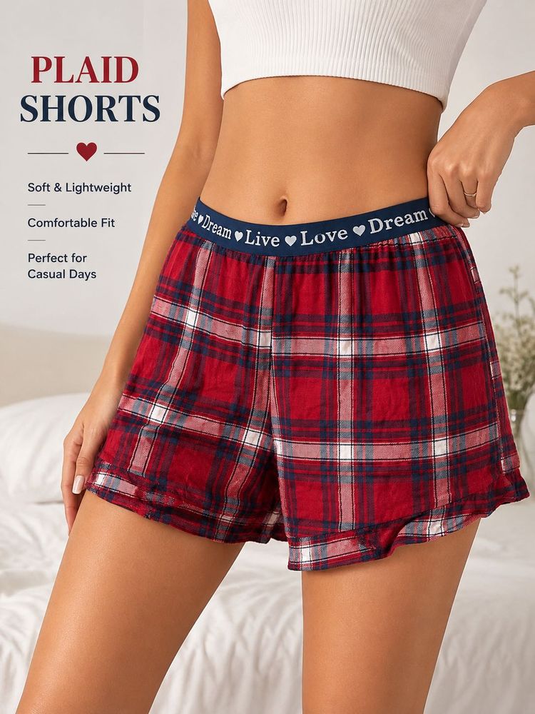 Cozy Plaid Pajama Shorts