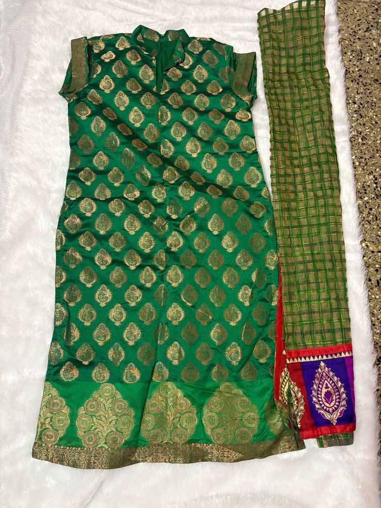 Green &amp; Gold Salwar Suit