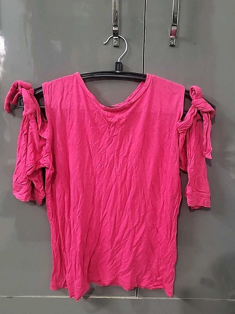 Chic Cold Shoulder Tie-Up Top