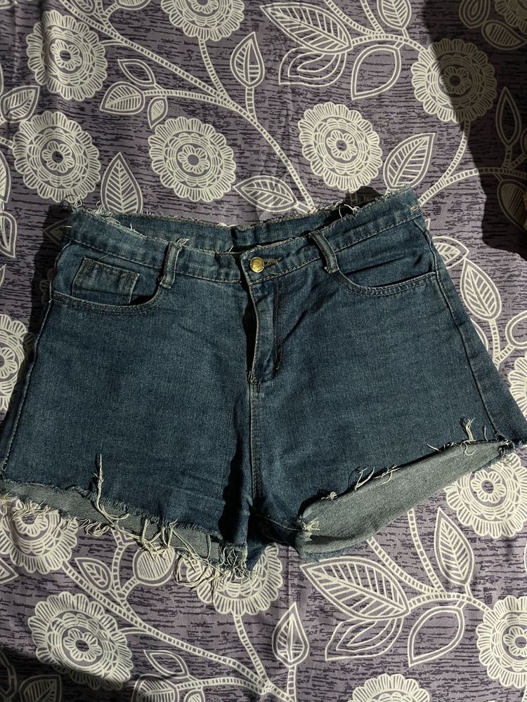 Distressed Denim Shorts