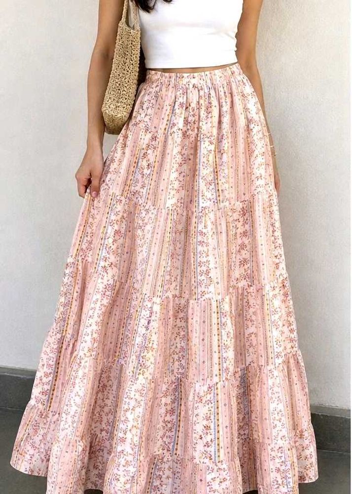 Boho Tiered Maxi Skirt