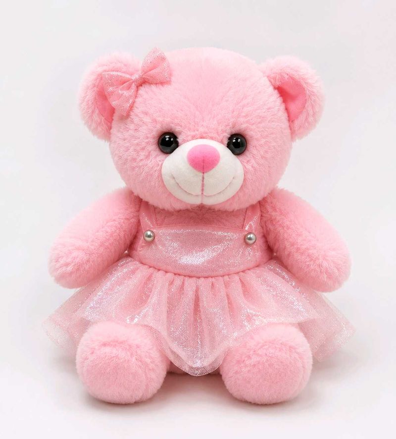 Cute Pink Teddy Bear Toy wearing skirt