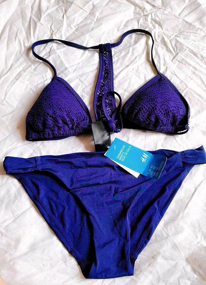 blue Crochet Bikini Set