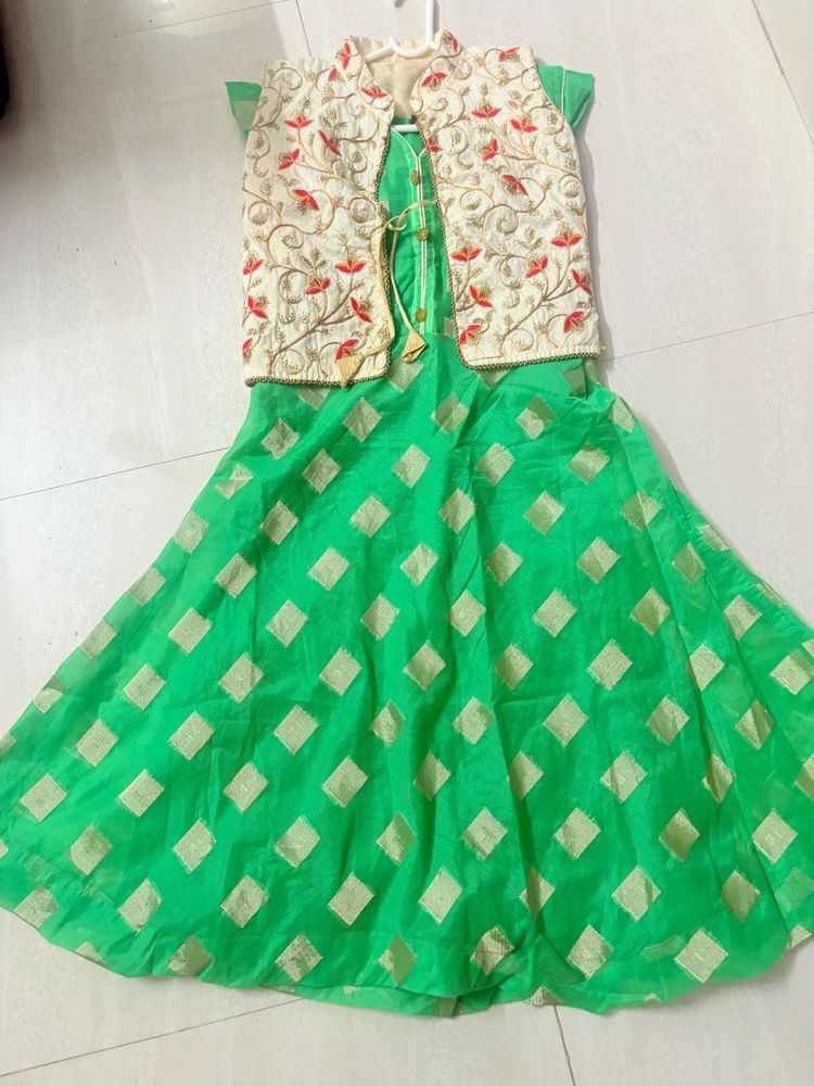 Green Embroidered Dress