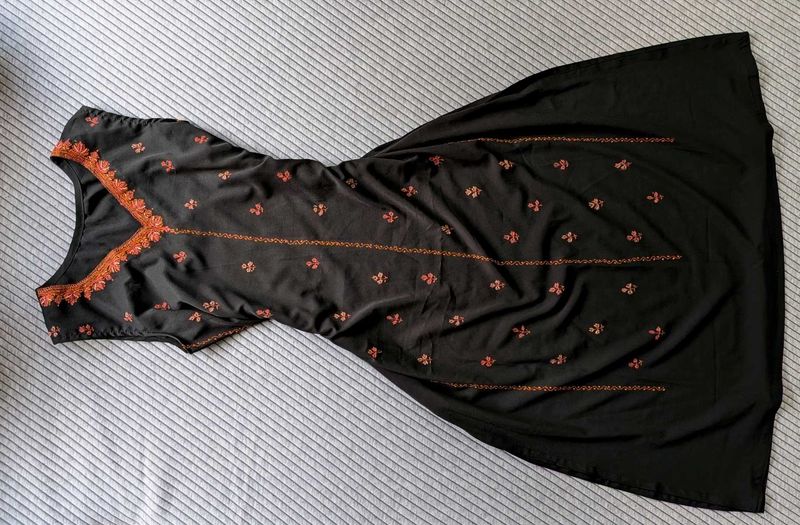 Embroidered Black Kurta