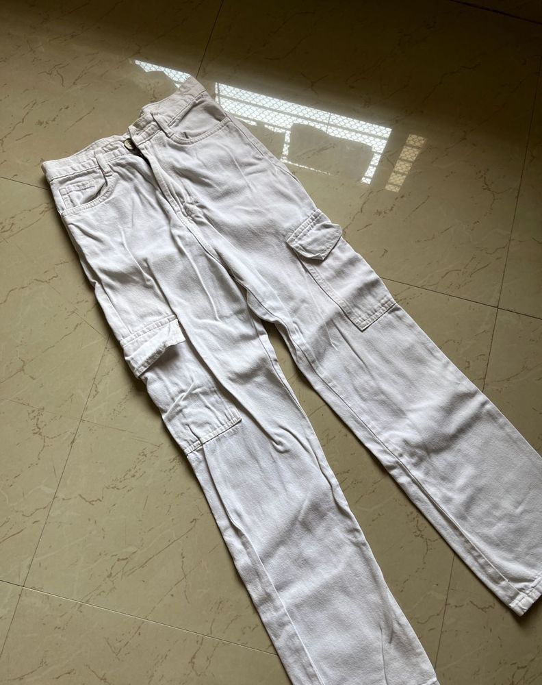 white  Cargo Jeans