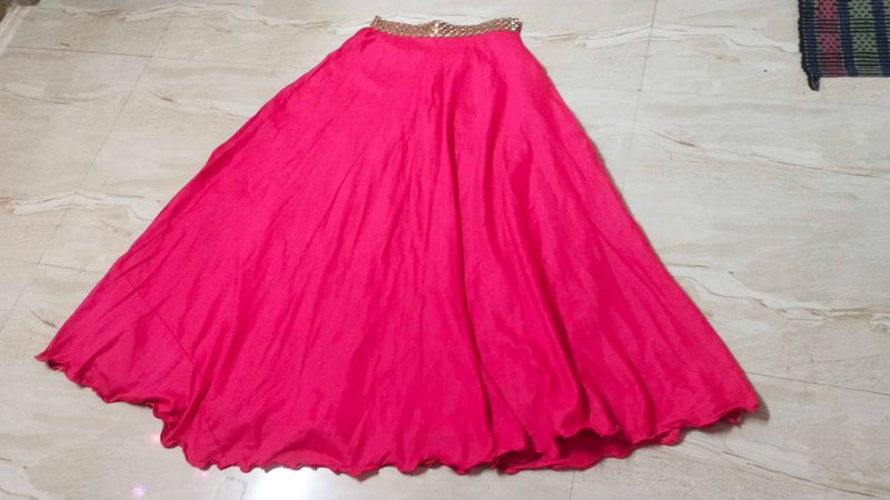 Elegant Pink Ethnic Skirt