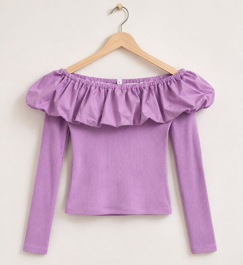 H&amp;M Lavender Ribbed Top