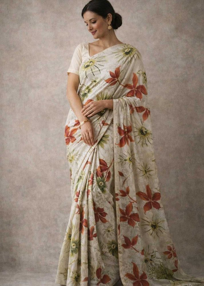 Floral Print Saree