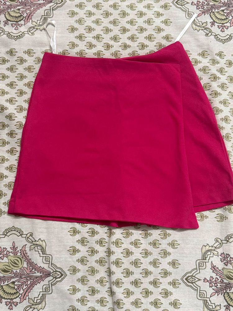 Zastraa vibrant Pink Wrap Skort