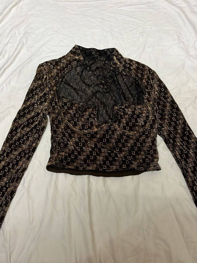 Patterned Long Sleeve Top